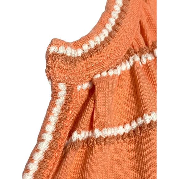 Loft Jacquard Mini Swing Dress Small Petite Striped Textured Boho Casual Pockets - Picture 4 of 6